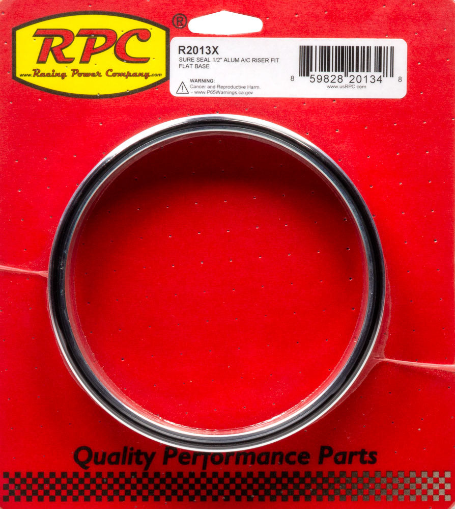 Racing Power Co-Packaged Sure Seal 1/2In Alum A/ C Riser Fit Flat Base RPCR2013X