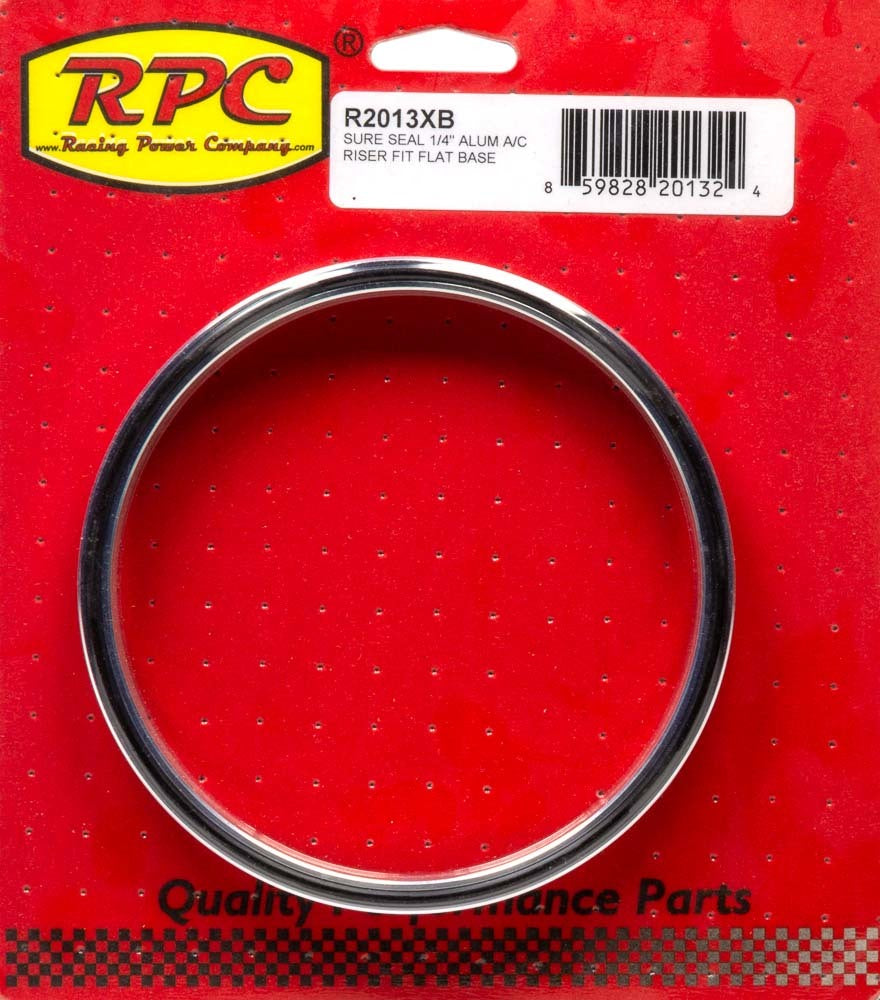 Racing Power Co-Packaged Sure Seal 1/4In Alum A/C Riser Fit Flat Base RPCR2013XB