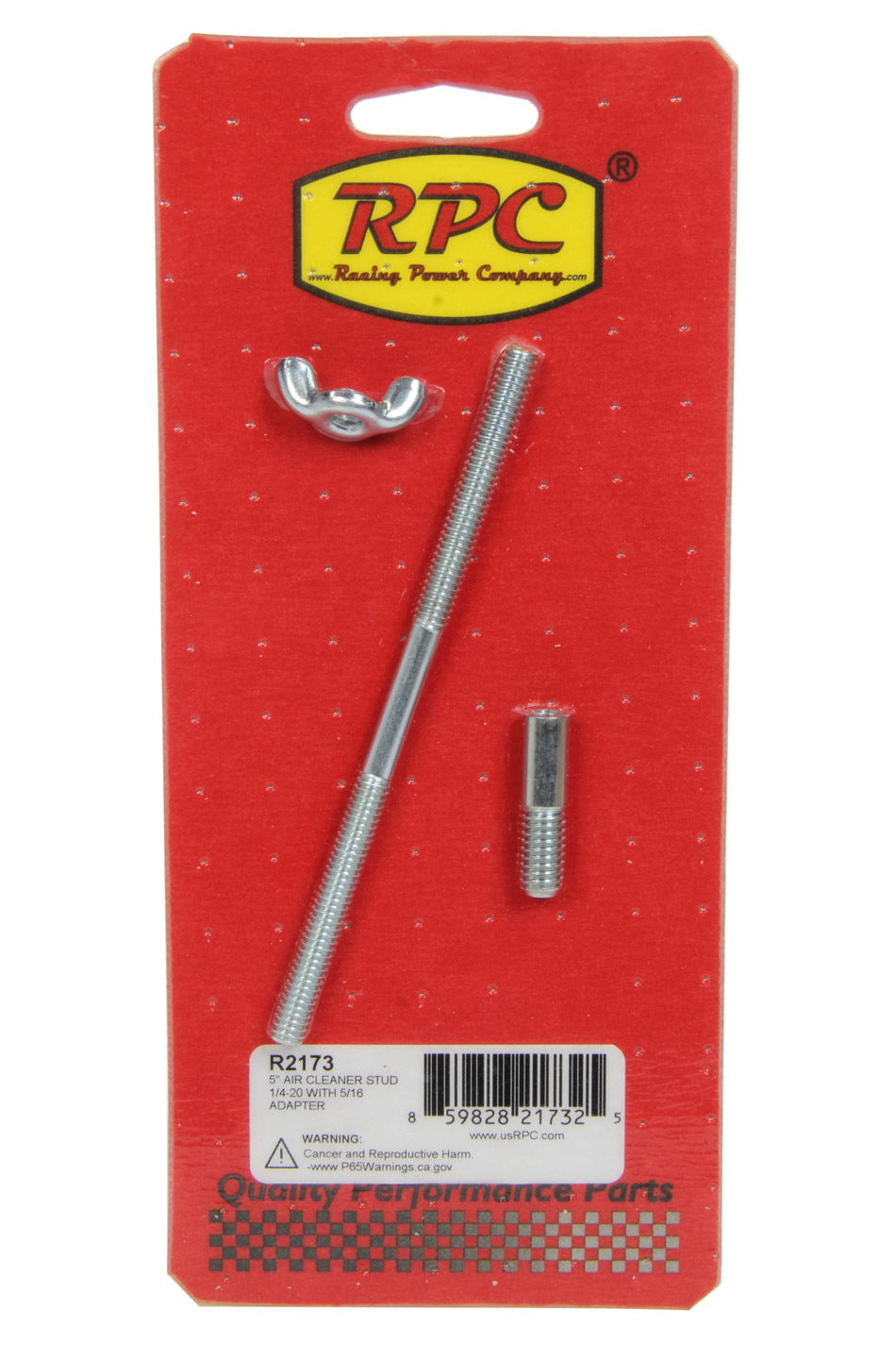 Racing Power Co-Packaged 5In Air Cleaner Stud 1/ 4-20 With 5/16 Adapter RPCR2173