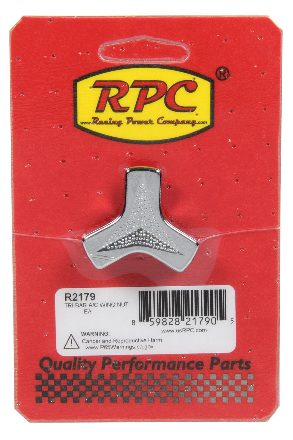 Racing Power Co-Packaged Tri-Bar A/C Wing Nut RPCR2179