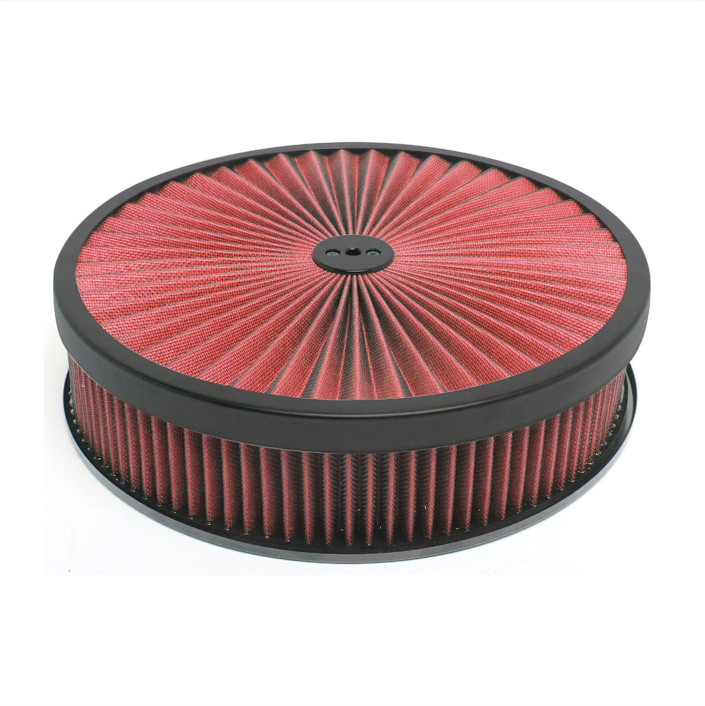 Racing Power Co-Packaged 14in X 3in Muscle Style Air Cleaner Black/Red RPCR2350