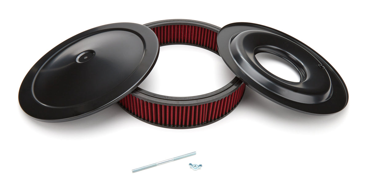 Racing Power Co-Packaged 14inX3in Performance Sty le Air Cleaner Blk/Red RPCR2351