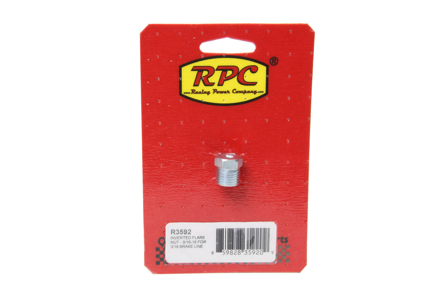 Racing Power Co-Packaged Inverted Flare Nut - 9/1 6-18 For 3/16 Brake Line RPCR3592