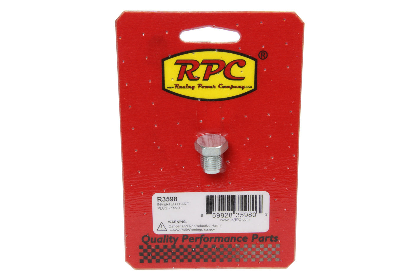 Racing Power Co-Packaged Inverted Flare Plug - 1/ 2-20 RPCR3598