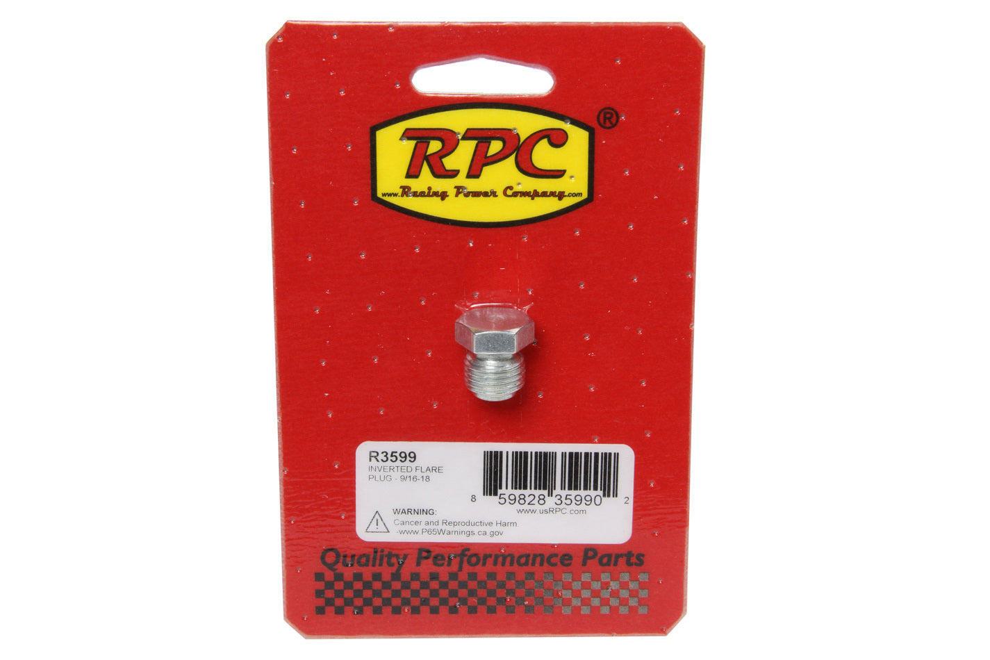 Racing Power Co-Packaged Inverted Flare Plug - 9/ 16-18 RPCR3599