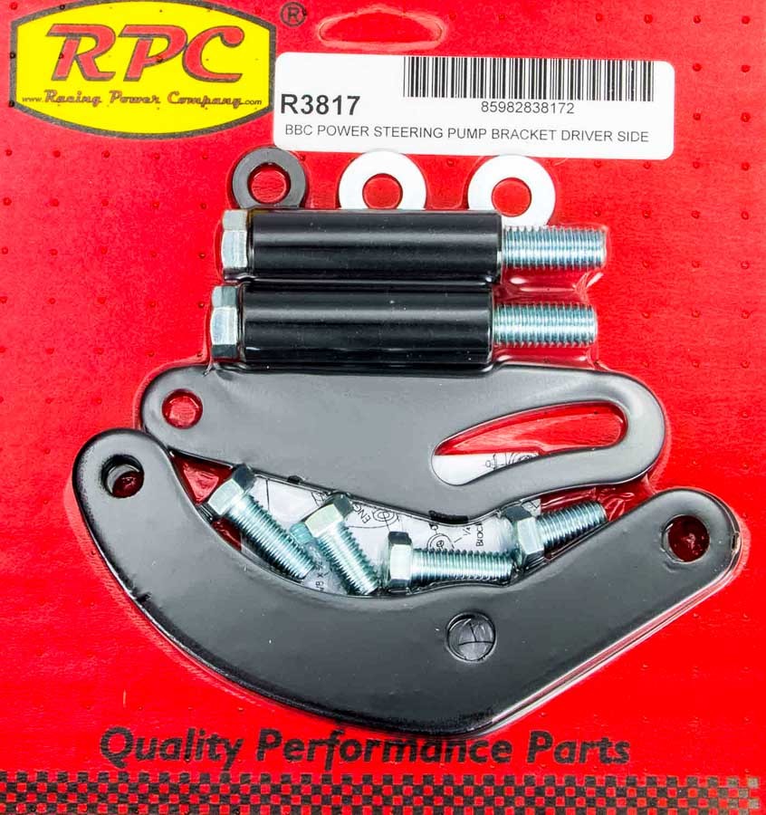Racing Power Co-Packaged BBC Saginaw Power Steer Bracket Swp Black RPCR3817