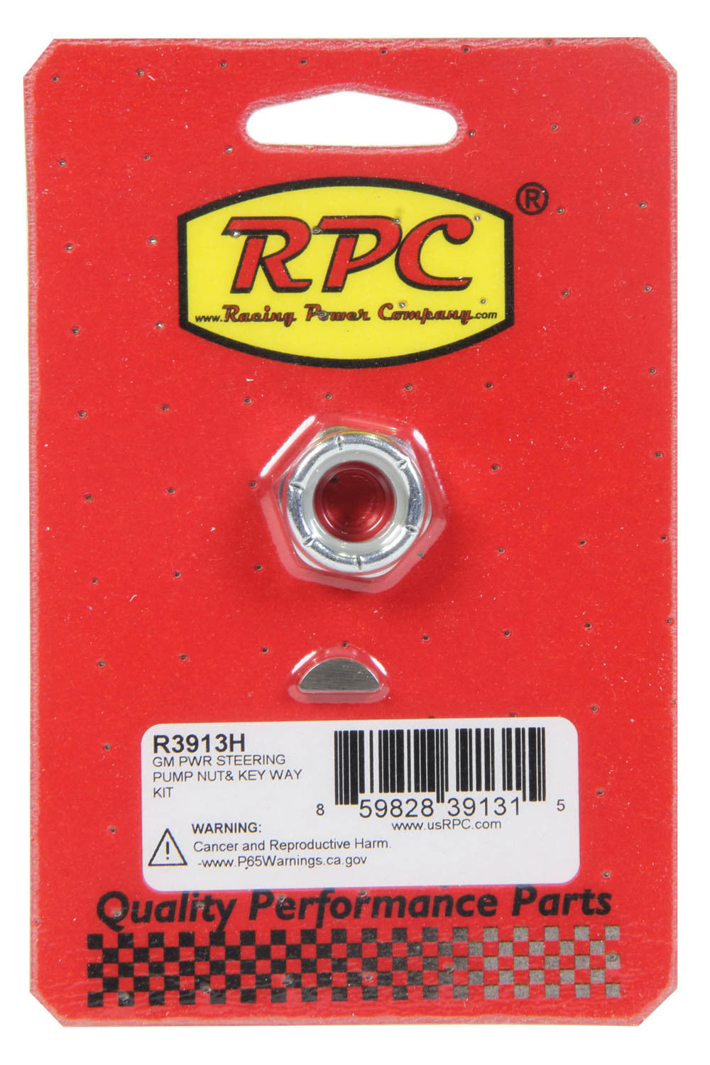 Racing Power Co-Packaged GM Power Steering Pump Nut and Keyway Kit RPCR3913H