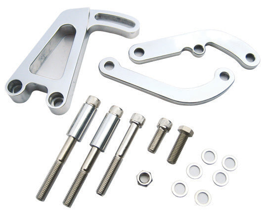 Racing Power Co-Packaged SBC Billet Alum Power St eering Bracket Chome RPCR4368