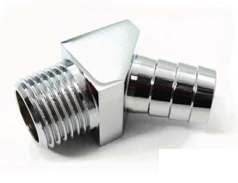 Racing Power Co-Packaged Aluminum 45 Degree Fitti ng 1/2In NPT 5/8In Barbs RPCR4528