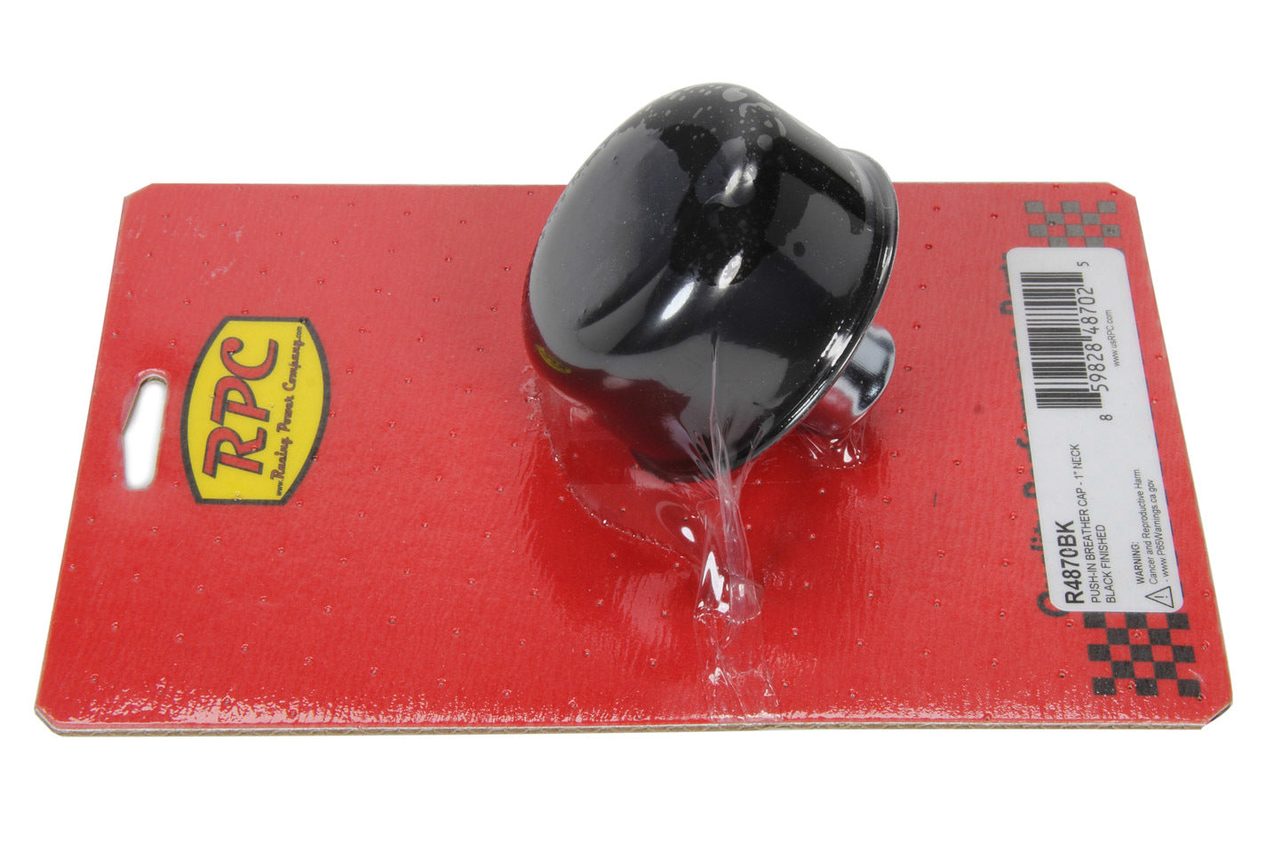 Racing Power Co-Packaged Push-In Breather Cap - Black Each RPCR4870BK