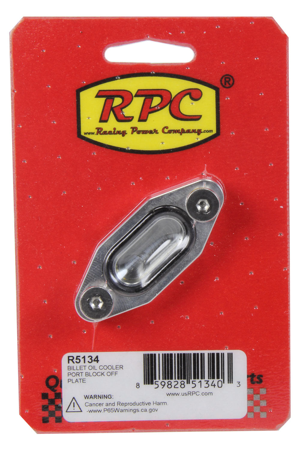 Racing Power Co-Packaged Oil Cooler Port Block Off Plate Billet RPCR5134