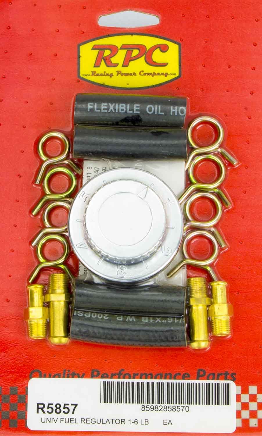 Racing Power Co-Packaged 5/16in & 3/8in Adj. Fuel Regulator RPCR5857