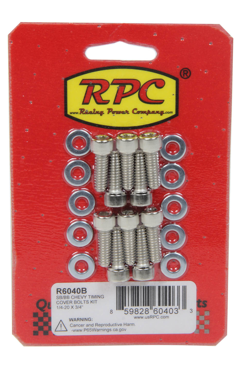 Racing Power Co-Packaged Timing Chain Cover Bolts -10 RPCR6040B