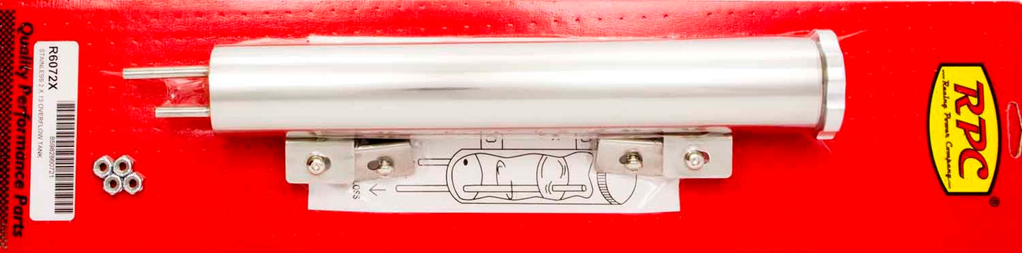 Racing Power Co-Packaged 13in Polished Stainless Overflow Tank RPCR6072X