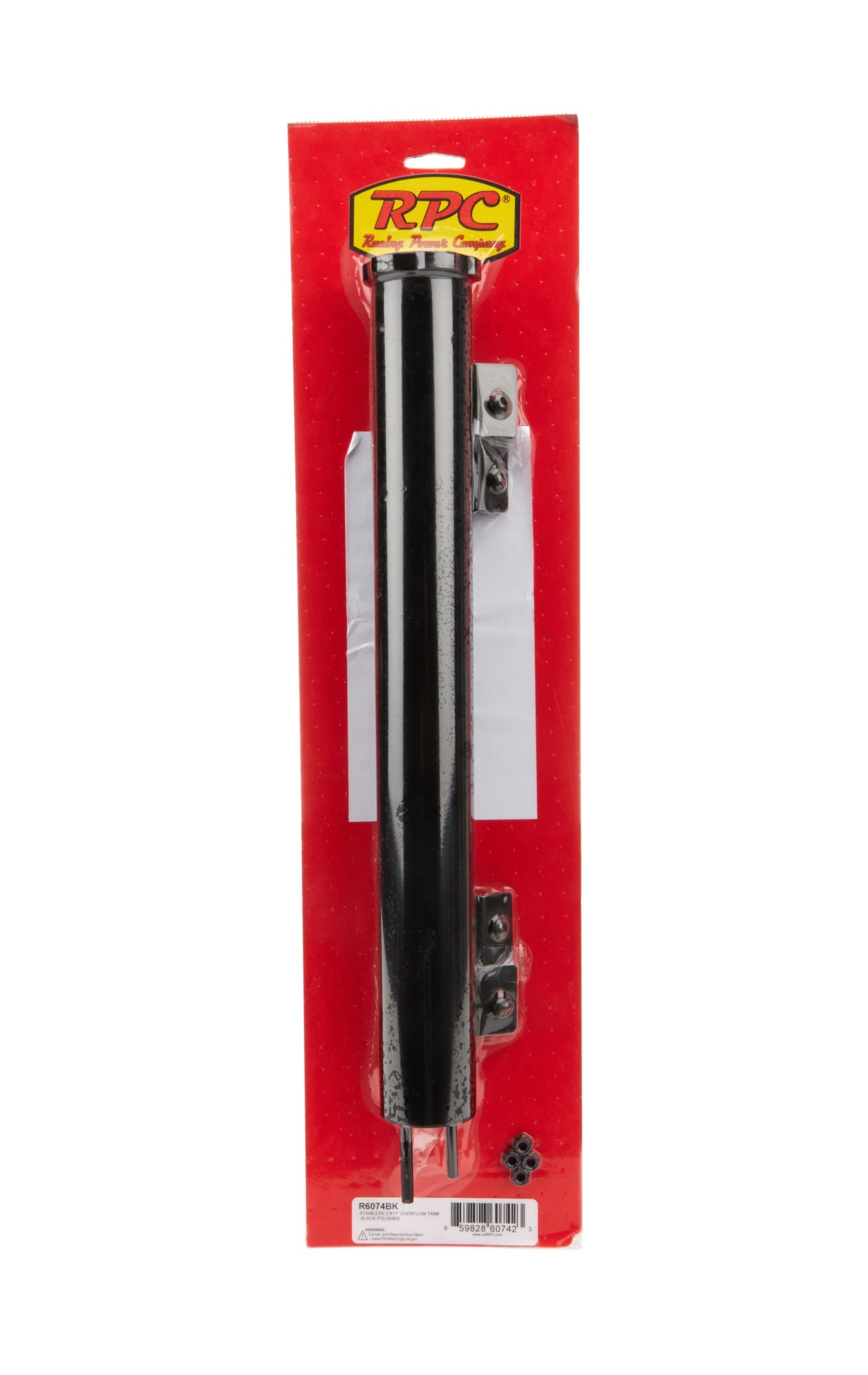Racing Power Co-Packaged Stainless 2in x 17in Overflow Tank Black RPCR6074BK