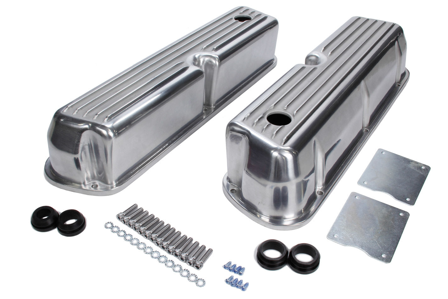 Racing Power Co-Packaged SB Ford Aluminum Valve C overs - Tall Finned RPCR6175