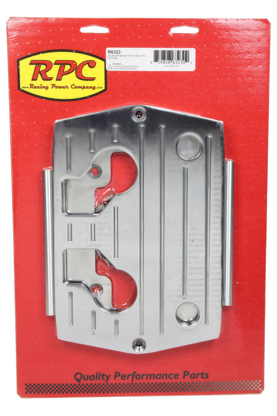 Racing Power Co-Packaged Optima Alum Ball Milled Battery Tray Polished RPCR6323