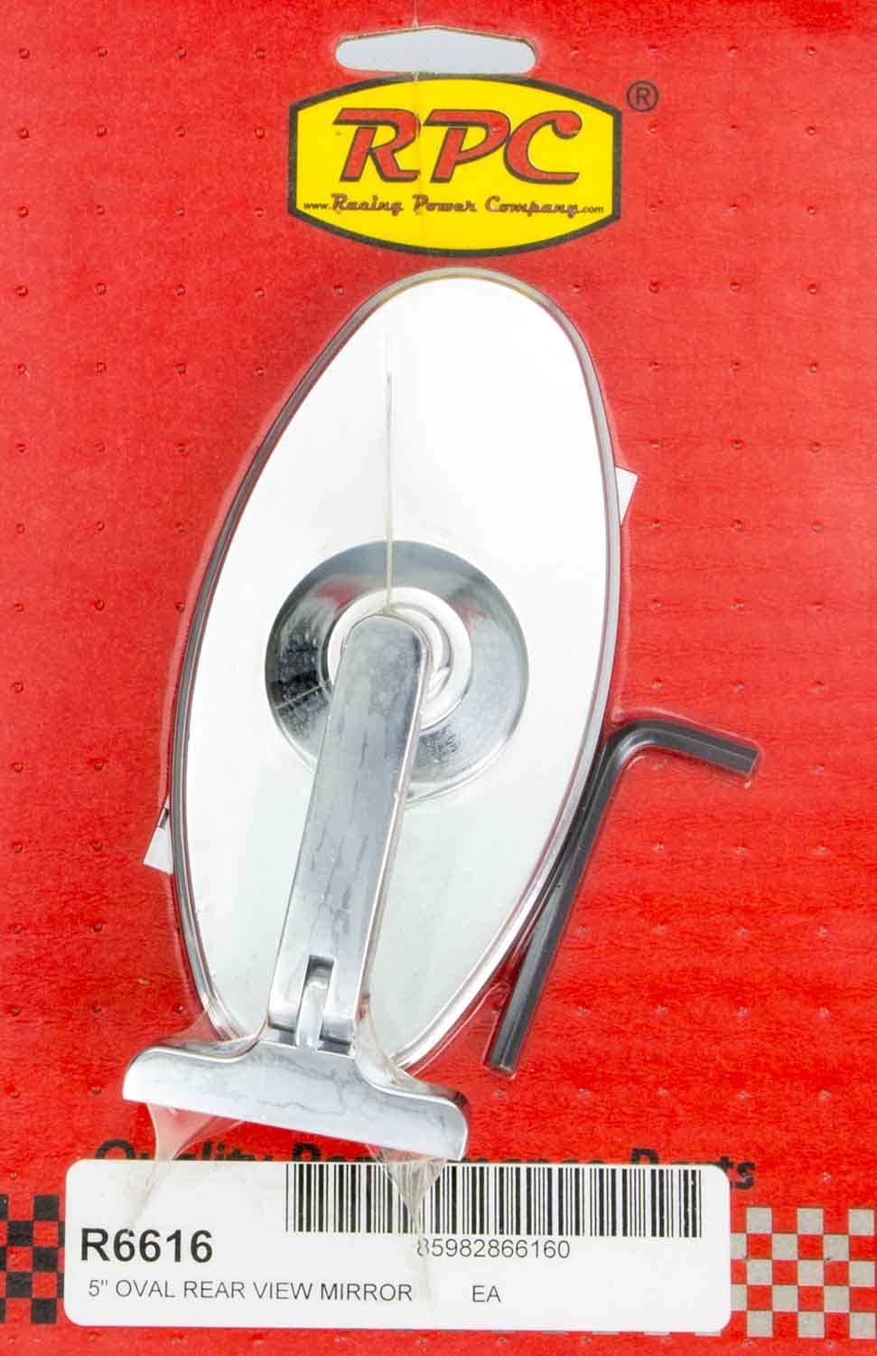 Racing Power Co-Packaged Chrome Steel Oval 5in Interior Mirror RPCR6616