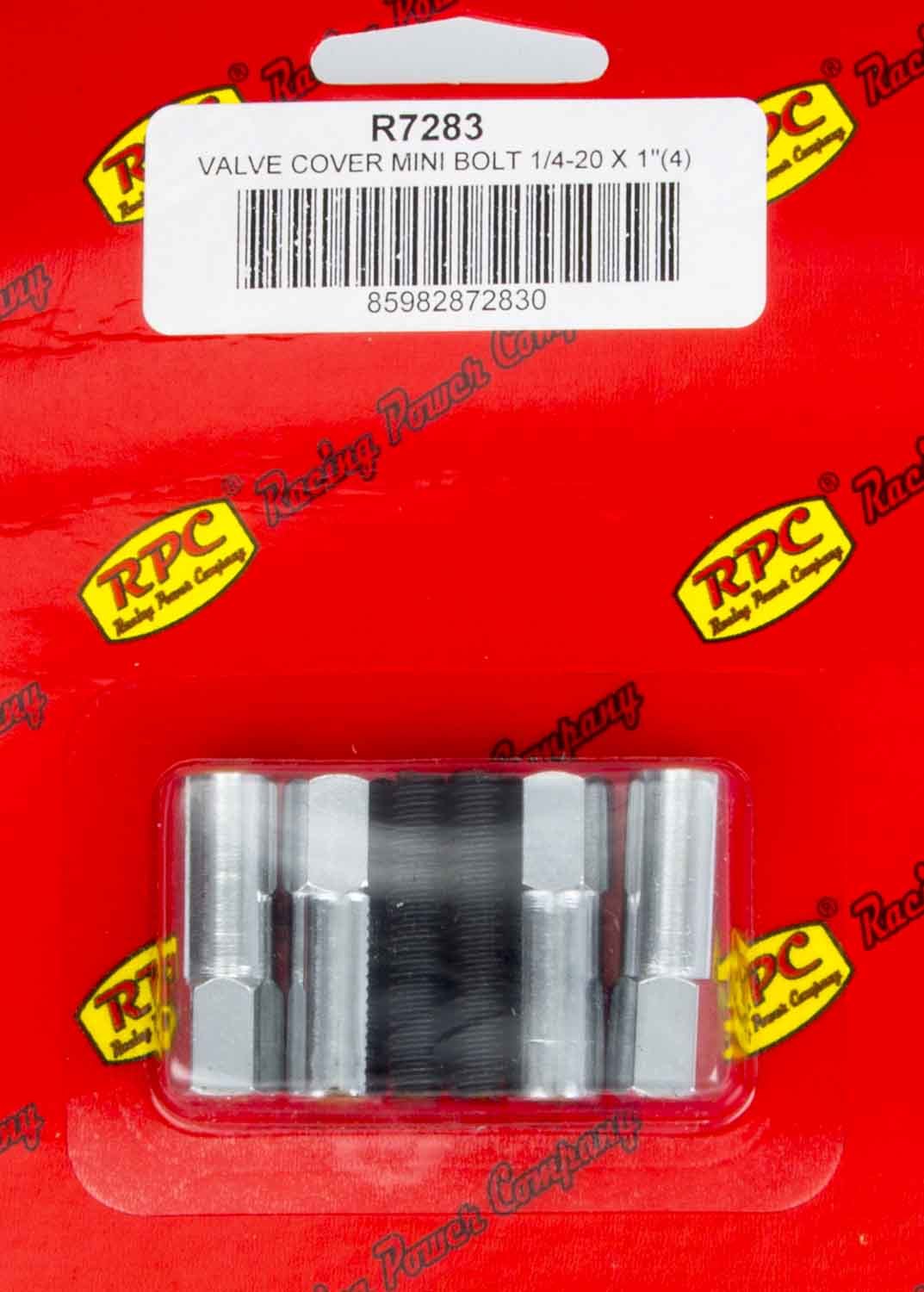 Racing Power Co-Packaged Chrome V/C Mini Bolt (4) 1 3/8in x 1/4-20 Thread RPCR7283