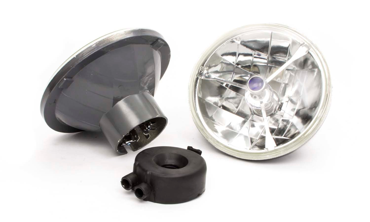 Racing Power Co-Packaged 7in Tri-Bar Headlight w/H4 Bulb RPCR7405