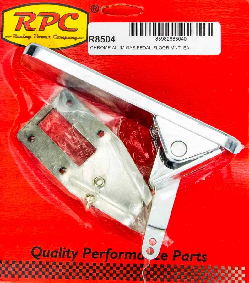 Racing Power Co-Packaged Floor Mount Gas Pedal Chrome RPCR8504