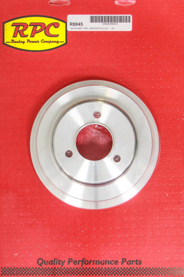 Racing Power Co-Packaged BBC 3 Goove Crank Pulley Long W/P Satin RPCR8845