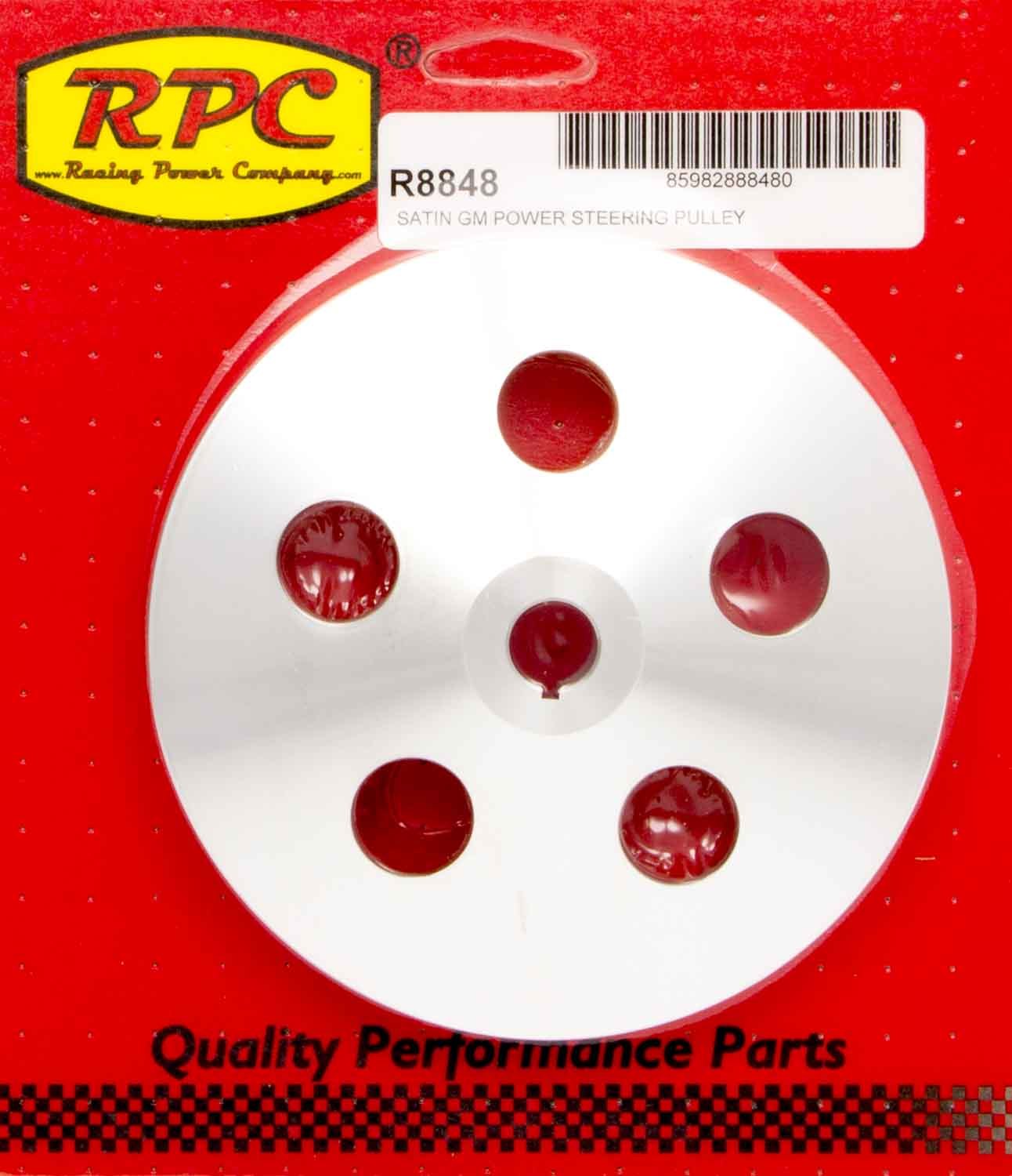 Racing Power Co-Packaged Pre 84 GM Power Steering Pulley Satin Alum RPCR8848