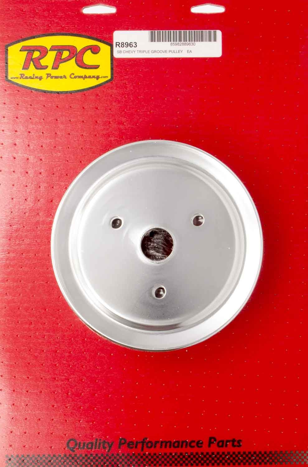 Racing Power Co-Packaged SBC SWP 3 Groove Crank Pulley RPCR8963