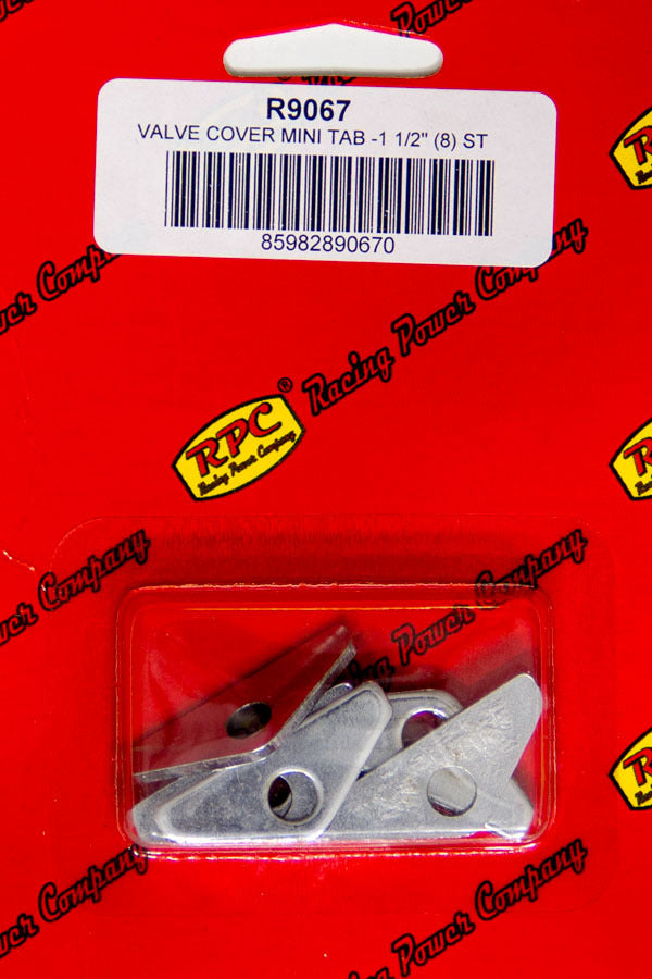 Racing Power Co-Packaged Chrome V/C Hold Down Mini Tab 8pcs RPCR9067