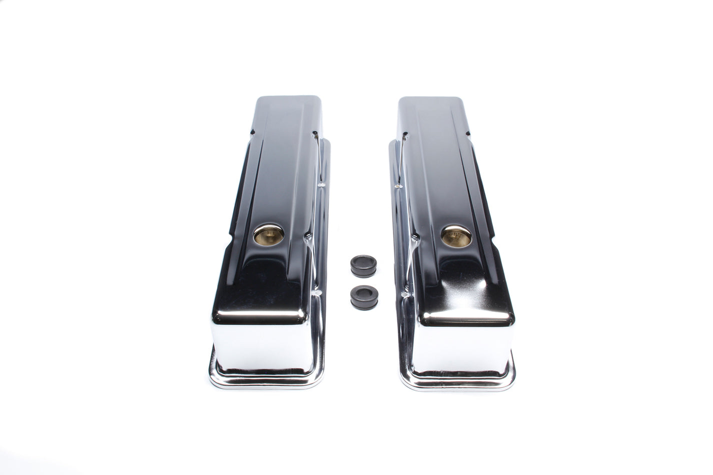 Racing Power Co-Packaged 58-86 SBC Valve Covers Tall Chrome Steel RPCR9215