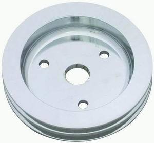 Racing Power Co-Packaged Pol Alum SBC Double Gro ove Pulley RPCR9481POL