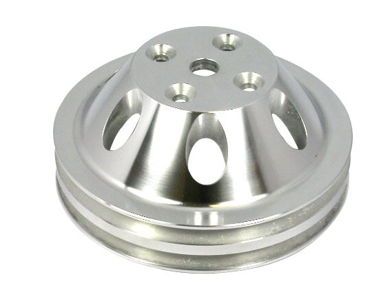 Racing Power Co-Packaged Pol Alum SBC Double Gro ove Pulley RPCR9483POL