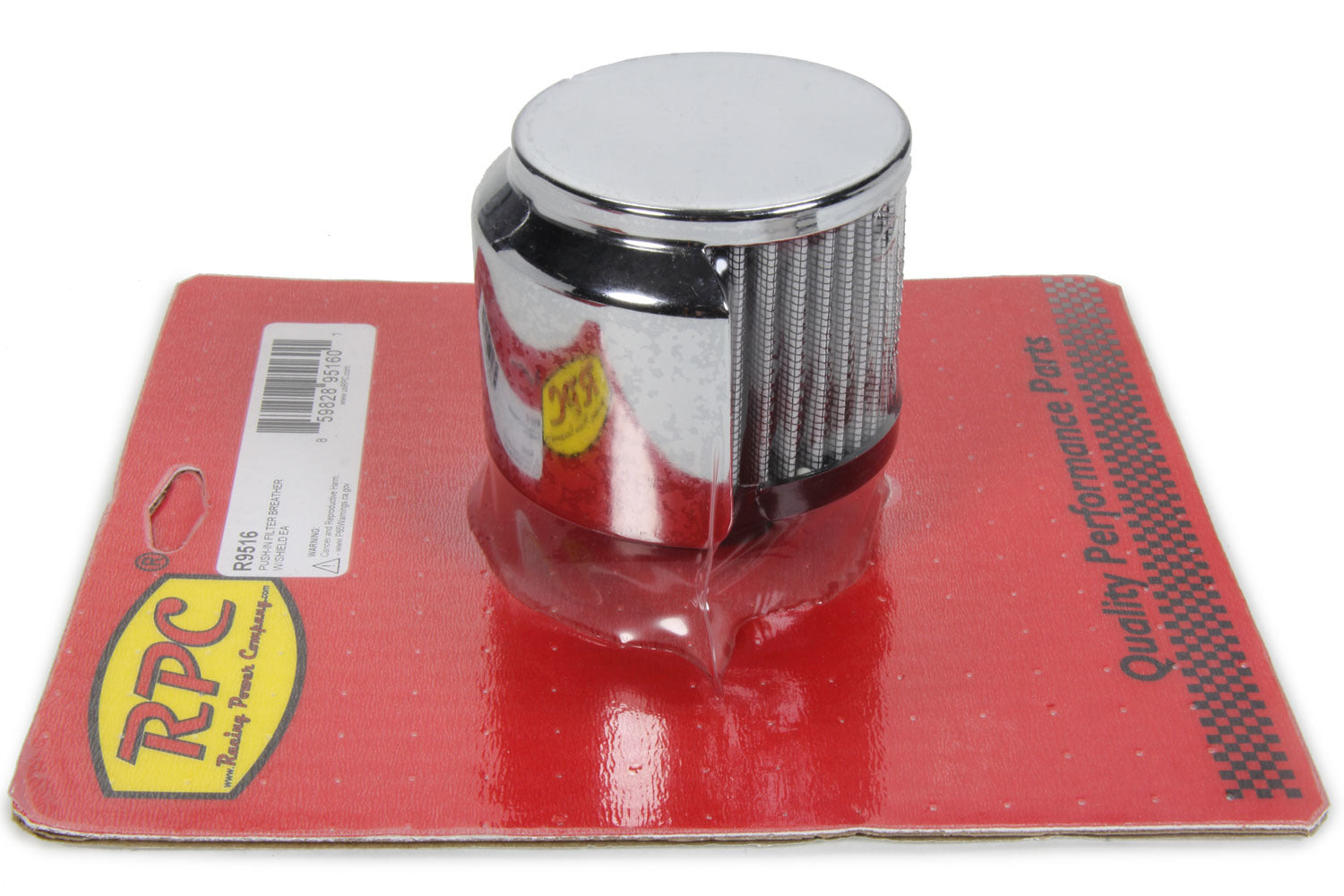 Racing Power Co-Packaged Push-In Filter Breather W/Shield RPCR9516