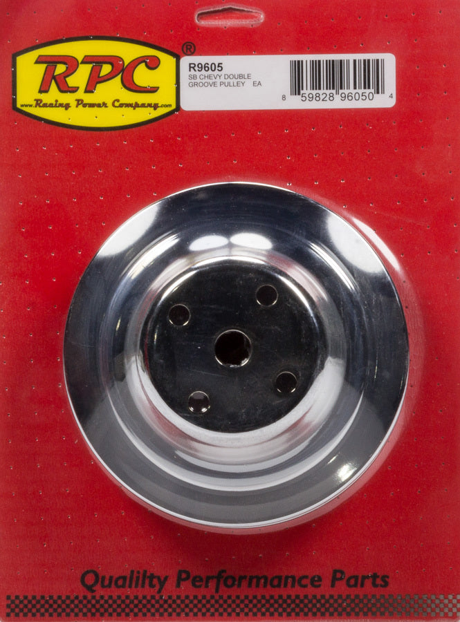 Racing Power Co-Packaged Chrome Steel Water Pump Pulley 2groove Long WP RPCR9605