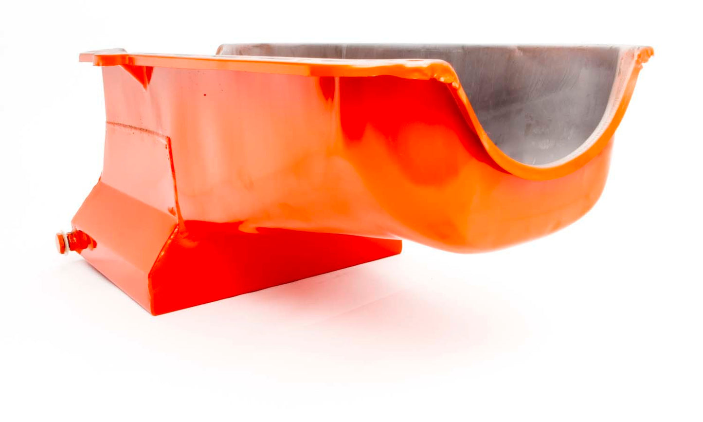 Racing Power Co-Packaged 80-85 SBC Steel Drag Race Oil Pan Orange RPCR9731