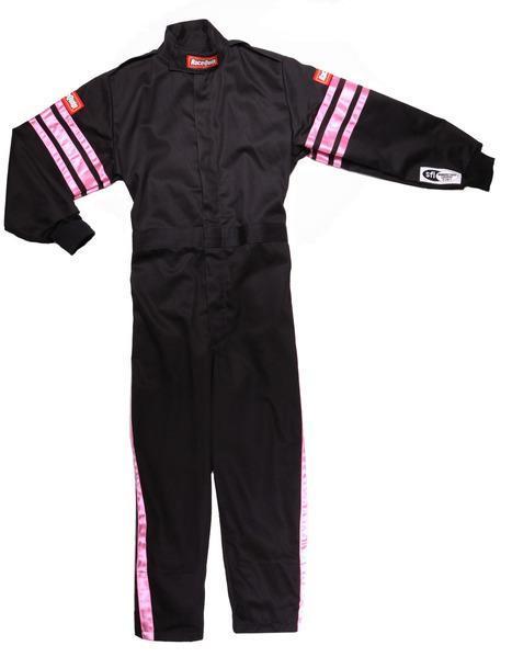 Racequip Black Suit Single Layer Kids Small Pink Trim RQP1950892