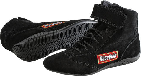 Racequip Shoe Mid-Top Black Size 8 SFI RQP30300080