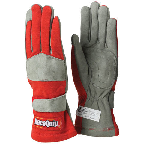 Racequip Gloves Single Layer Small Red SFI RQP351012