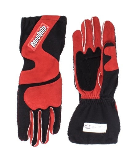 Racequip Gloves Outseam Black/Red Small SFI-5 RQP356102