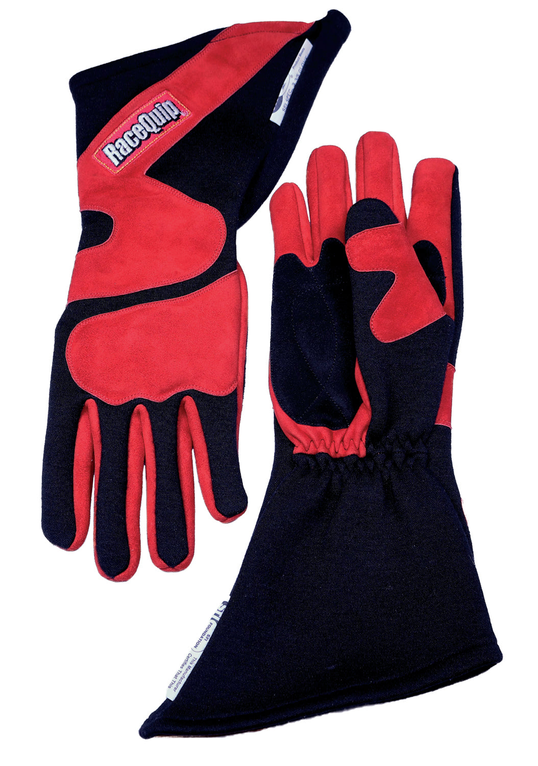 Racequip Gloves Outseam Black/Red Medium SFI-5 RQP358103