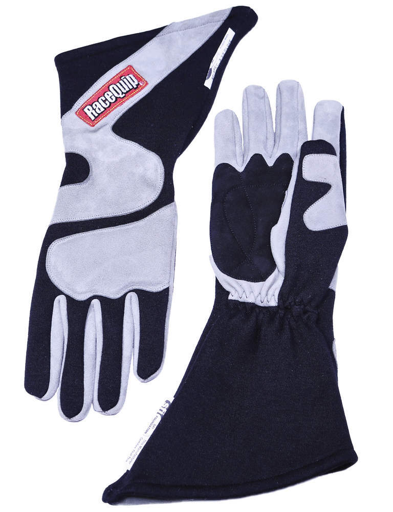 Racequip Gloves Outseam Black/ Gray Small SFI-5 RQP358602