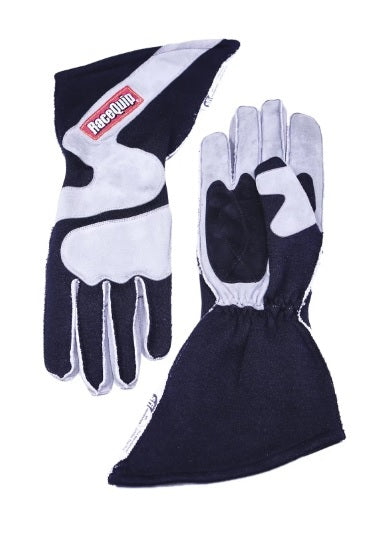 Racequip Gloves Outseam Black/ Gray Small SFI-5 RQP359602