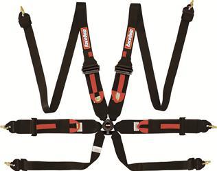 Racequip 6pt Harness Camlock P/U Lap Black HNR FIA RQP854004