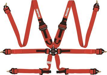 Racequip 6pt Harness Camlock P/D HNR Red FIA RQP855015