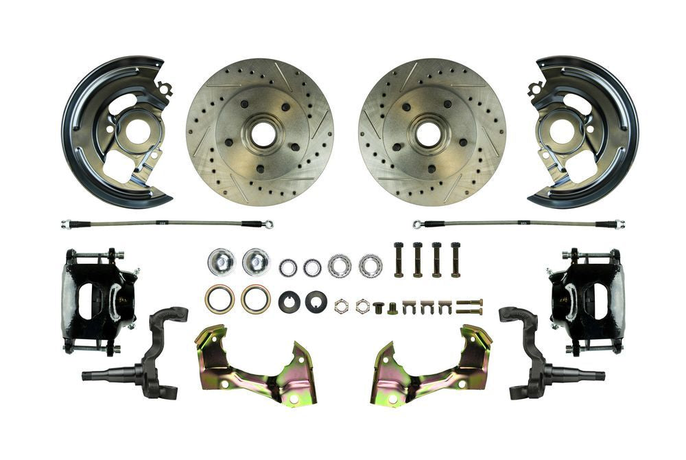 Right Stuff Detailing Disc Brake Conv. Drill/ Slot Blk PC & SS Hoses RSDAFXWK01CS