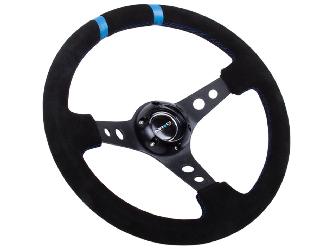 NRG Reinforced Steering Wheel- 350mm Suede Sport Steering Wheel (3" Deep)