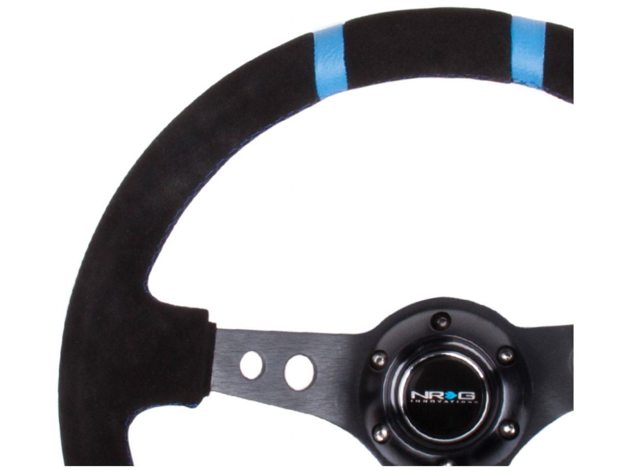 NRG Reinforced Steering Wheel- 350mm Suede Sport Steering Wheel (3" Deep)