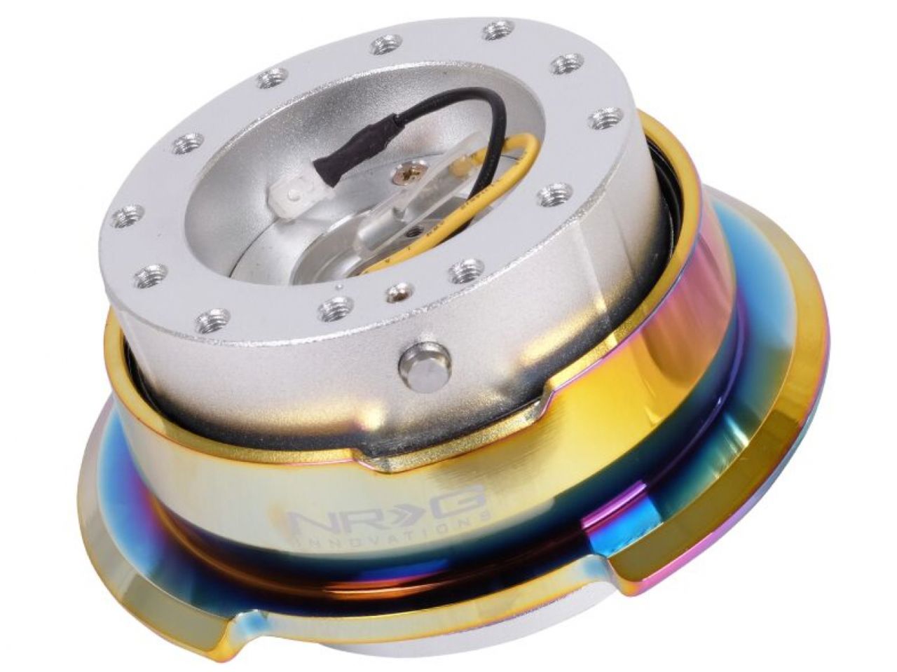 NRG 2.8 Quick Release Silver Body Neochrome Ring