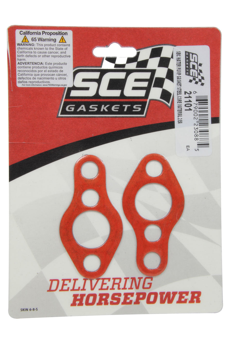 SCE Gaskets SBC Water Pump Gasket Set w/Steel Carrier 2pk SCE21101