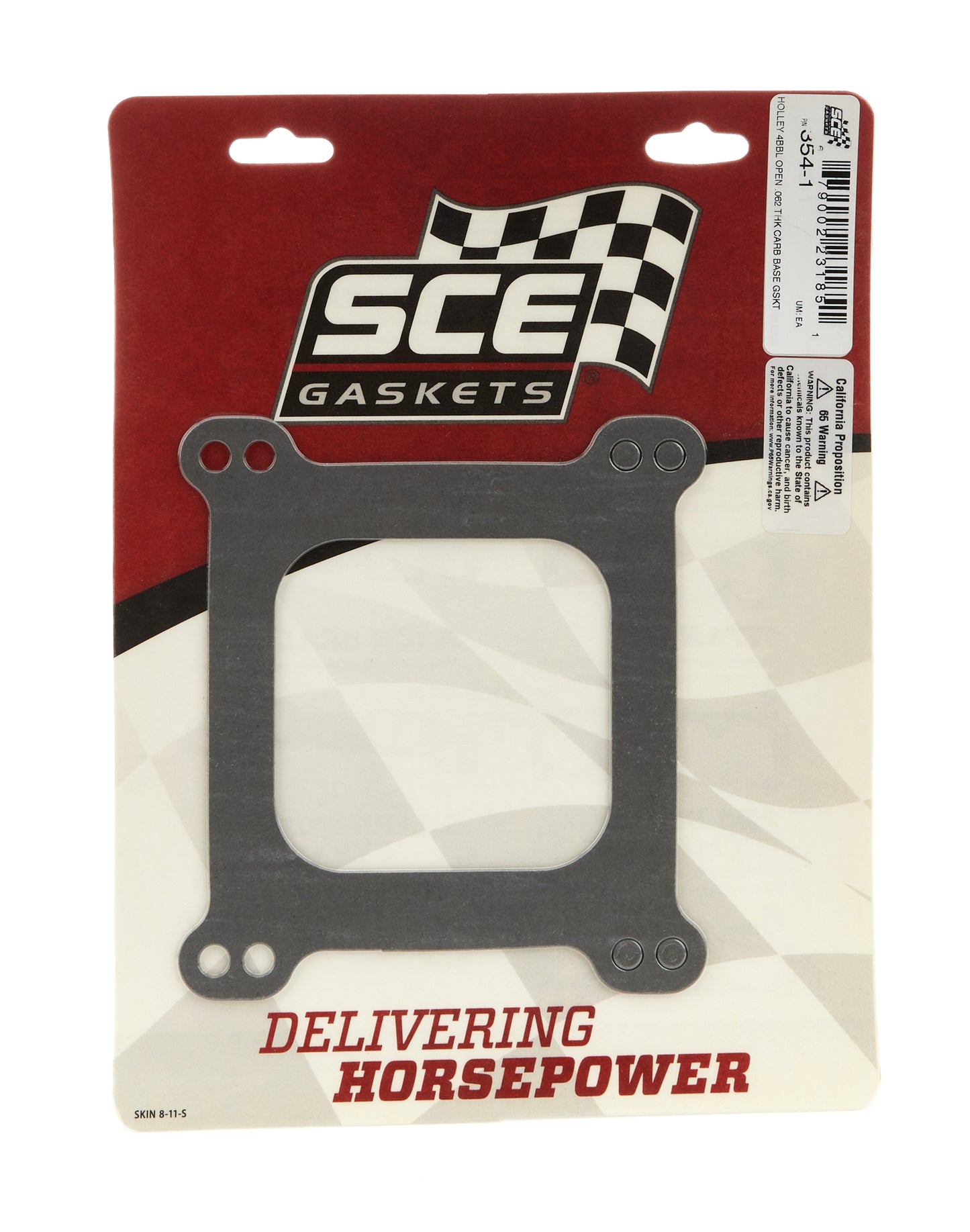 SCE Gaskets Carb Gasket - Holley 4BBL Open .062 Thick SCE354-1